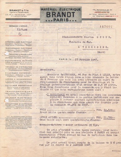 Paris lettre brandt - -,